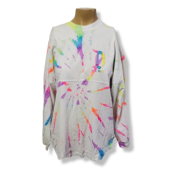 Disney Tops - Disneyland Spirit Jersey Rainbow Oversized Tie Dye Top